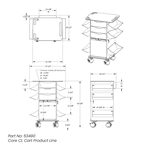 53490 | Core CL Cart with White Drawers